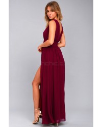 Heavenly Hues Burgundy Maxi Dress